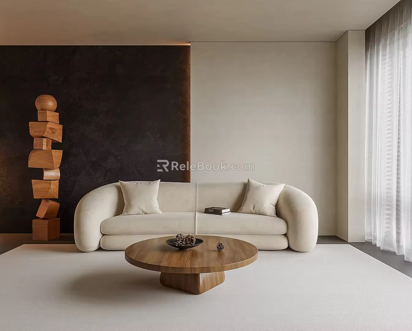 Silent Wind Sofa Tea Table 3d model