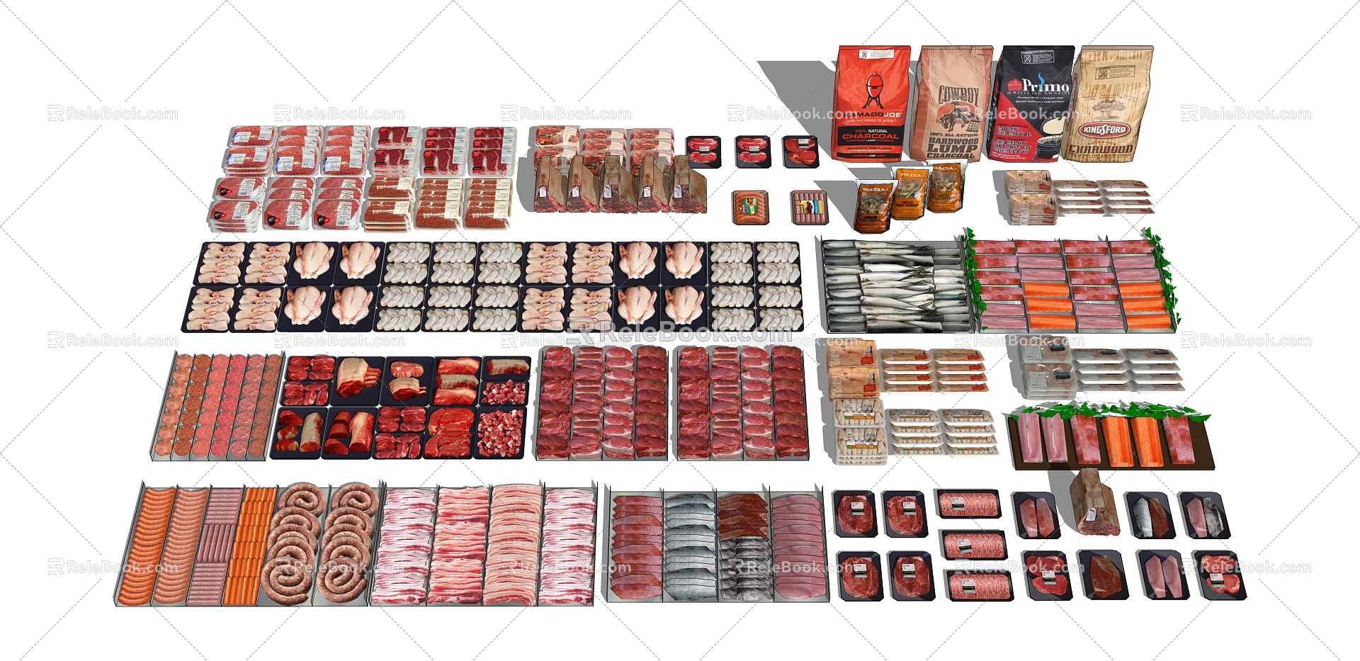 Modern Meat Meat Food 3d model