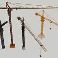 Tower Cranes As Public Construction Equipment With Various Structures And Sizes