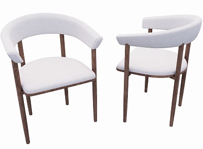 New Chinese Dining Chair Single Chair Tea Chair 3d model