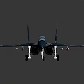 Blue Camouflage Fighter Jet Model With Detailed Paint And Military Insignia