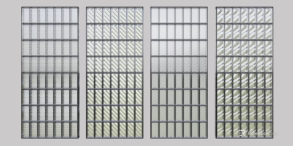 Stylish Wall Panel Designs With Grid Striped And Textured Pattern Variations 3d model 