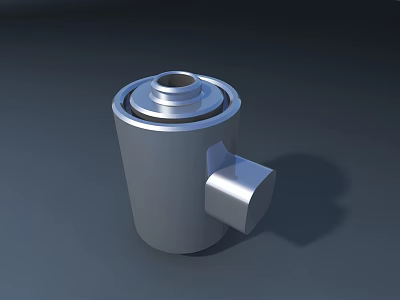 Public Facility Metal Component With Cylindrical Shape Top Opening And Square Side Part 3d model