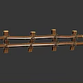 Rustic Wooden Fence With Crossed Slats And Vertical Posts For Outdoor Use