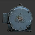 Old Industrial Electric Motor With Metal Casing Base And Label