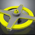 Cosmic Aerospace MS-3 Mechanical Component With Yellow And Gray Circular Structure For Spacecraft