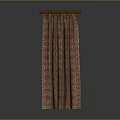 Patterned Brown Curtain Furniture With Wooden Top And Decorative Design