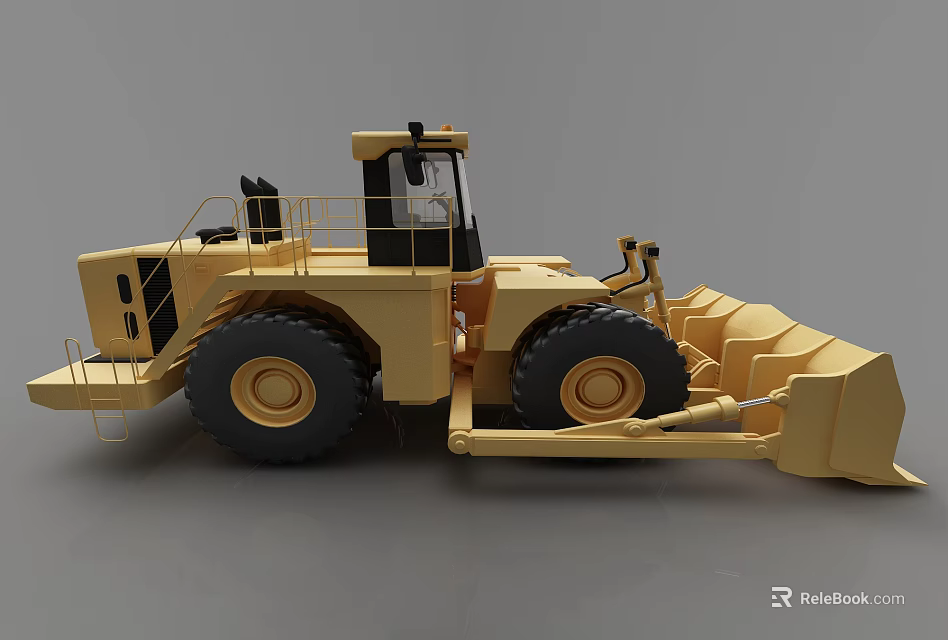 Heavy Duty Yellow Wheel Loader Functional Vehicle with Large Tires and Front Bucket 3d model 
