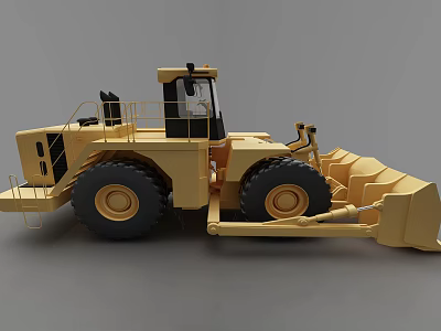 Heavy Duty Yellow Wheel Loader Functional Vehicle with Large Tires and Front Bucket 3d model
