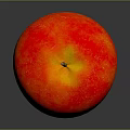 Fresh Red Shiny Apple With Yellow Stem On Grey Background