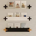 Elegant Books Magazines Wall Mounted Shelf Display With Multiple Layers And Wooden Frames 3d model