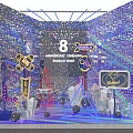 8th Anniversary Celebration Shining Night With Sparkling Decorations And Neon Lighting