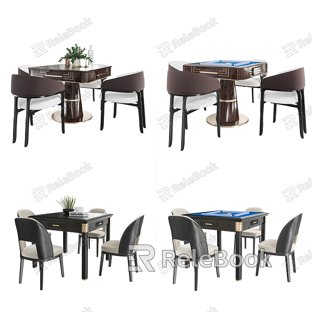 Modern Mahjong Table and Chair Mahjong Table Dining Table and Chair Combination model