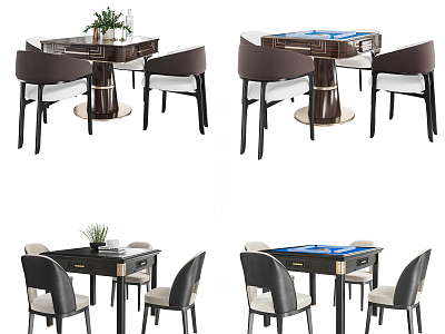 Modern Mahjong Table and Chair Mahjong Table Dining Table and Chair Combination model