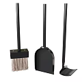 Black Broom Dustpan And Shovel Cleaning Tool Set For Household Use