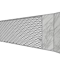 Modern Feature Wall Design With Diamond Grid Pattern And Textured Panels 3d model