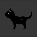 Cute Black Cat Featuring Pink Ears in Stylish 3D Cartoon Design