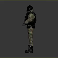 Tactical Military Character in Camouflage Uniform With Helmet Goggles and Tactical Gear 3d model