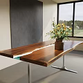 Quiet table Water table Wood table 3d model