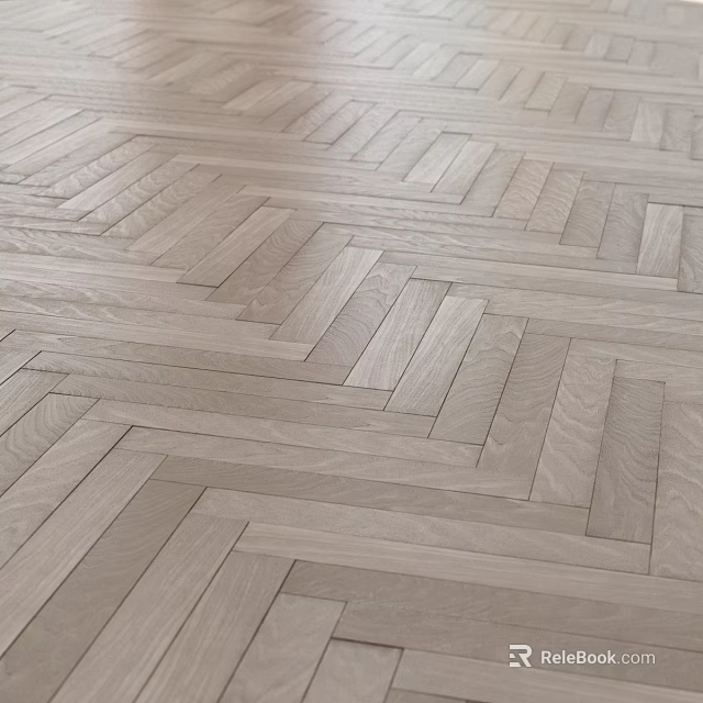 Light Wood Herringbone Wooden Flooring With Natural Grain And Smooth Surface 3d model 