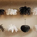 Stylish Black And White Feather Chandeliers For Modern Interior Decor