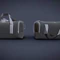Two Gray Travel Bags With Zipper Closure And Handle Straps For Luggage