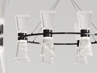 Modern chandelier metal multi-head chandelier 3d model