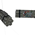 Camouflage Explosive Weapon With Straps Timer And Number 3050 Cylindrical Tubes