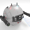 Smart Spherical Machine With Mechanical Arms And Cameras 3d model