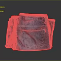 Classic Blue Denim Jeans With Stylish Pocket Design Stacked On Dark Surface