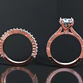 Elegant Rose Gold Rings Featuring Diamond Centerpiece And Decorative Band