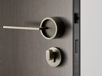 Modern Wall Sconce Featuring Round Shape And Long Bar On Wooden Background 3d model