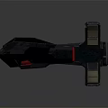 Futuristic Dark Spaceship Model With Red Accents Sleek Design And Structural Elements 3d model