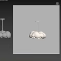 White Cloud Shaped Pendant Light With Soft Lighting For Interior Design Space 3d model