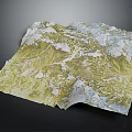 Garden Landscape Design Map Displaying Terrain Green Vegetation And White Water Areas