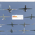 Various Fighter Jets Flying In Midair Formation Under Blue Sky 3d model