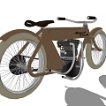 Vintage Motorcycle Retro Design With Twin Seats Classic Engine And Large Wheels