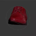 Stylish Red Lace Up Leather Shoes With Textured Surface And Dark Sole For Daily Wear