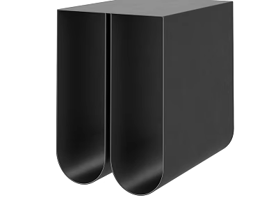 Black Modern Side Table With Sleek Curved Base And Smooth Surface Design 3d model