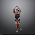 Active Woman Practicing Yoga Tree Pose Standing On Single Leg With Hands Joined