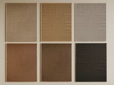 Different Colored Square Rugs with Various Textures for Home Decor 3d model