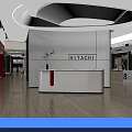 Spacious Modern Retail Store Interior With Product Display Areas Wooden Flooring And Striped Ceiling Designs