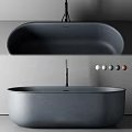 Modern Brown Oval Bathtub With Matte Finish And Faucet Color Options