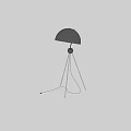 Modern Floor Lamp With Black Shade Tripod Metal Stand And Illuminated Minimalist Design
