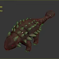 3D Armored Dinosaur Character Model With Spiked Back And Detailed Texture