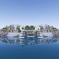 Unique Modern Island Hotel Building With Green Vegetation And Waterfront Unique Architecture Design