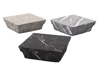 Natural Stone Components With Square Shape And Marble Texture In Different Colors 3d model
