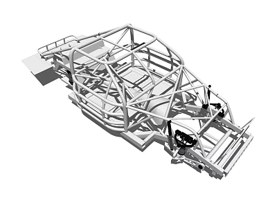 Car Chassis Framework Featuring Steel Structural Design And Support Beams 3d model