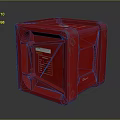 Red Cube Shaped Storage Container For Household Daily Supplies With Structured Design 3d model