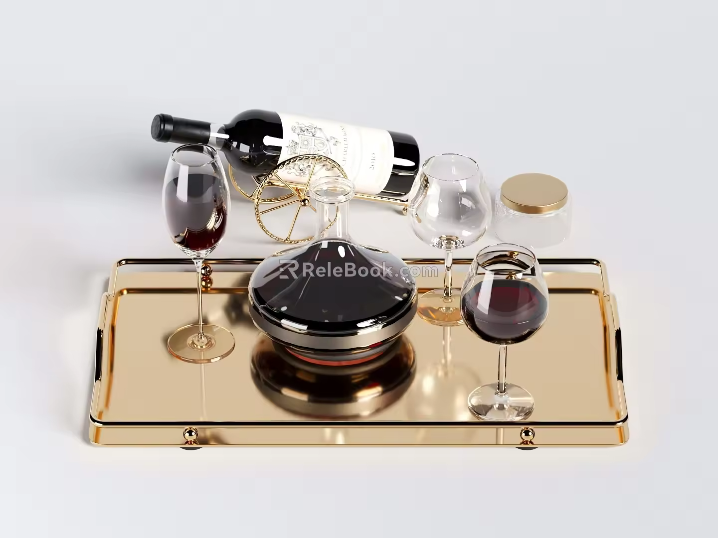 Stainless Steel Cup Tray Light Luxury Tray Rectangular Tray Storage Tray Tea Tray Wine Tray 3d model